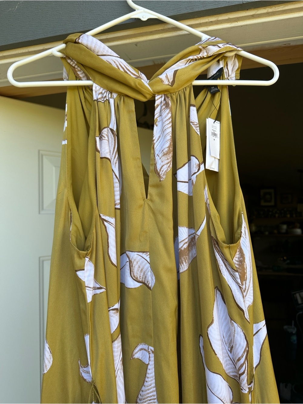 Banana Republic Mustard Yellow Halter Floral Maxi Dress - Picture 5 of 6